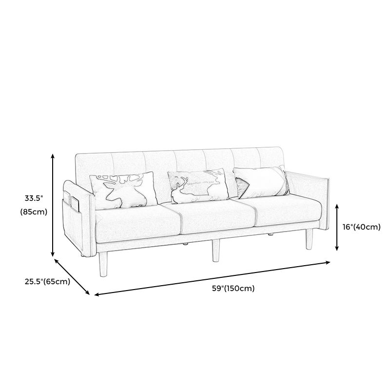 Square Arm with Cotton Blend 25.98" W Convertible Sleeper Sofa for Apartment. Clearhalo 'furn' 'furn_sofas' 'Furniture' 'furniture_sofas' 'kitchen' 'kitchen_sofas' 'Living Room Furniture' 'Sofa' 'sofas' 1200x1200_f5595a36-c6fe-47c1-b372-03294018e29e
