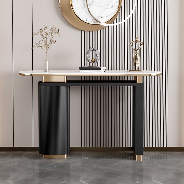 Tavolo console ovale glam tavolo accento console di legno recuperato per la sala