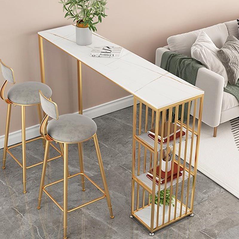 Modern Style Bar Table Stone Storage Top Pub Table for Living Room Clearhalo 'Bar Furniture' 'Bar Tables' 'bar_tables' 'furn' 'furn_bar_tables' 'Furniture' 'Kitchen & Dining Furniture' 1200x1200_f55b6b33-8f6b-4a01-85c7-a06d56784fc0