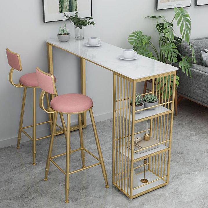 Nordic Glam Stone Bar Counter Table Metal Bar Counter Table for Home Clearhalo 'Bar Furniture' 'Bar Tables' 'bar_tables' 'furn' 'furn_bar_tables' 'Furniture' 'Kitchen & Dining Furniture' 1200x1200_f55c828e-2415-40ee-9217-d09c385c7e78