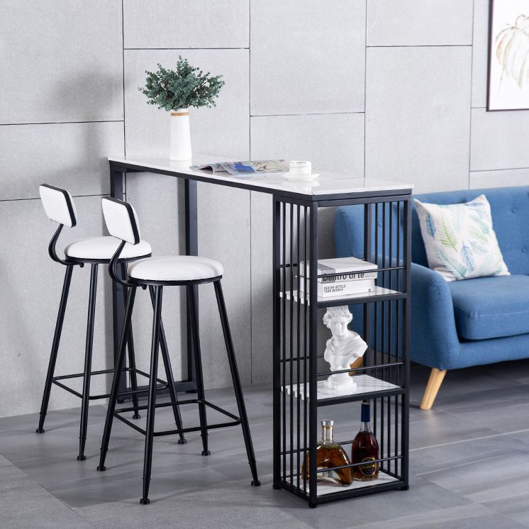 Industrielles Pub-Ess-Set, 1/2/3-teilig, Barhocker und Tisch-Set