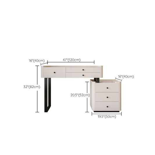Magno de tocador de maquillaje de dormitorio contemporáneo Mesa de tocador de piedra con cajón
