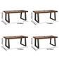 Simple Solid Wood Kitchen Dining Table Brown Rectangle Shape Dining Table with Double Pedestal Base Clearhalo ' dining_table' 'Dining Tables & Seating' 'Dining Tables' 'furn' 'furn_dining_table' 'Furniture' 'furniture_dining_table' 'Kitchen & Dining Furniture' 'kitchen&dining_furn' 'kitchen' 'kitchen_dining_table' 1200x1200_f55d4db6-5c06-45bc-b0ce-d0d013d66f9c