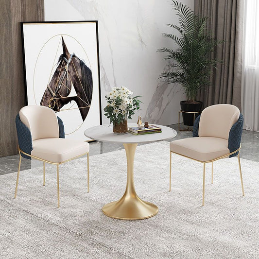 Glam Metal Dining Room Chair Faux Leather Dining Chairs for Home Use Clearhalo 'Dining Chairs' 'Dining Tables & Seating' 'dining_chair' 'furn' 'furn_dining_chair' 'Furniture' 'Kitchen & Dining Furniture' 1200x1200_f55d4faf-4f1c-4ad9-be4b-245cdef2da62