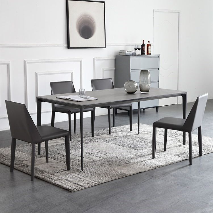 1/3/4/5/7 Pieces Modern Dining Set with Grey Top Table and Leather Chairs Dinette Set Clearhalo 'Dining Room Sets' 'Dining Tables & Seating' 'dining_room_set' 'furn' 'furn_dining_room_set' 'Furniture' 'furniture_dining_room_set' 'Kitchen & Dining Furniture' 'kitchen&dining_furn' 'kitchen' 1200x1200_f55dc018-052c-4c5e-9c50-21aa4add33f0