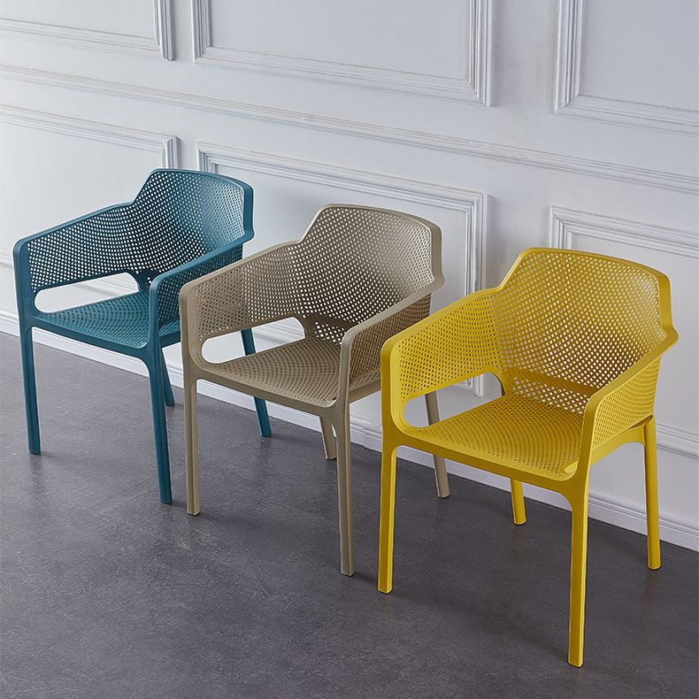 Contemporary Style Stackable Dining Chairs Kitchen Plastic Arm Chair Clearhalo 'Dining Chairs' 'Dining Tables & Seating' 'dining_chair' 'Furniture' 'furniture_dining_chair' 'Kitchen & Dining Furniture' 1200x1200_f55defc3-ff56-42a1-a114-613f1f5c0b44