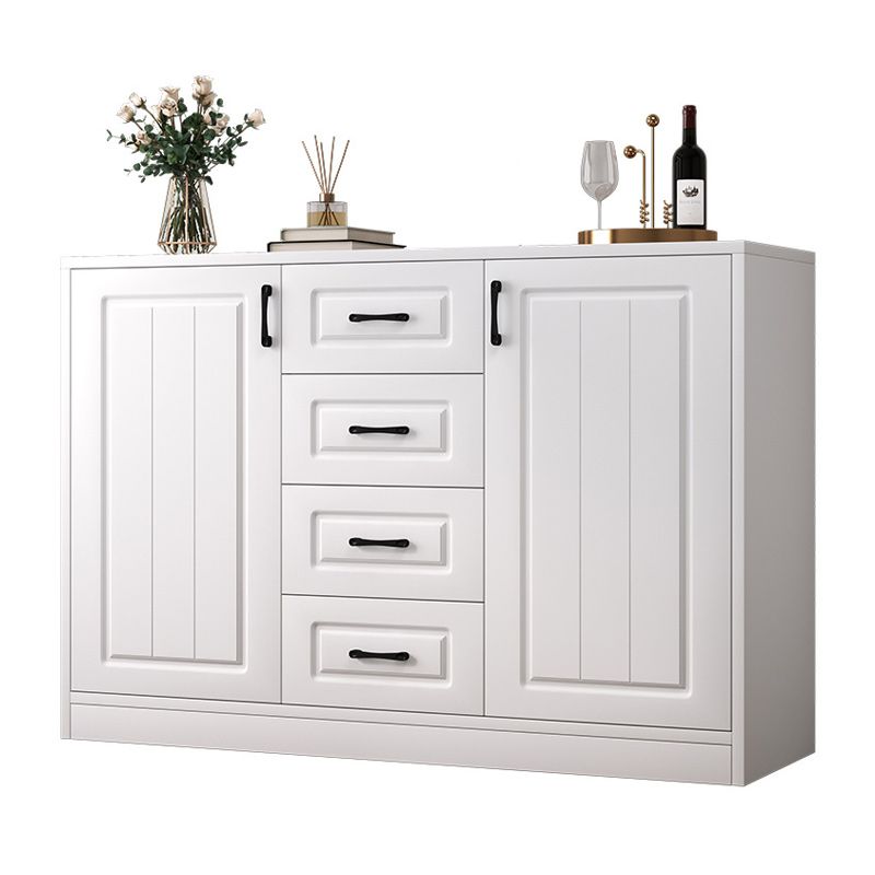 Contemporary White Wooden Accent Cabinet with Doors and Drawers Clearhalo 'Cabinets & Chests' 'cabinets_chests' 'furn' 'furn_cabinets_chests' 'Furniture' 'Living Room Furniture' 1200x1200_f55e918a-1fba-4bbb-9b16-0a031b9410fd