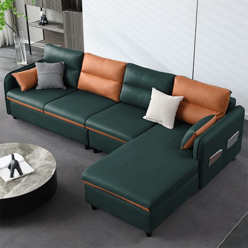 Modern Faux Leather Sectional Square Arm for Living Room with Storage Clearhalo 'furn' 'furn_sectionals' 'Furniture' 'furniture_sectionals' 'kitchen' 'kitchen_sectionals' 'Living Room Furniture' 'Sectionals' 1200x1200_f55e9615-9221-43d2-9cf6-c13fd28e9913