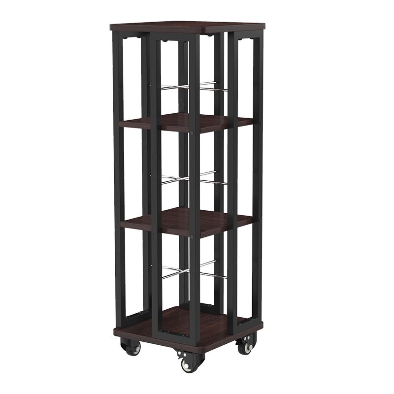 Contemporary Standard Shelf Metal Shelf Bookcase with Casters Clearhalo 'Bookcases' 'furn' 'furn_bookcases' 'Furniture' 'Office Furniture' 1200x1200_f56211d4-217d-45fd-8c13-b2428ff8ca31