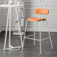 Industrial Iron Legs Bar Stool PU Leather Low Back Barstools for Living Room