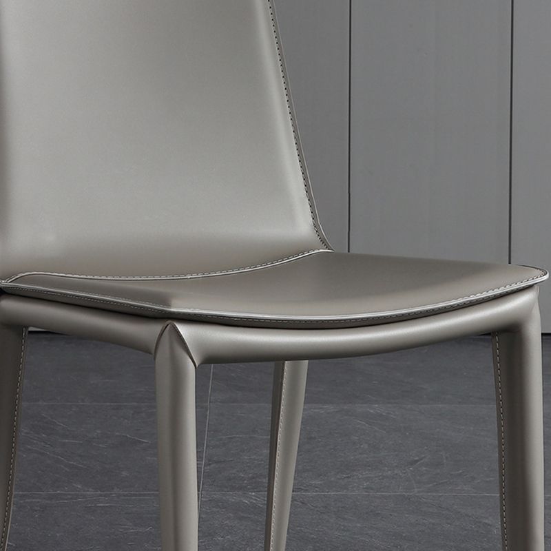 Faux Leather Modern Dining Room Chair Matte Finish Solid Back Dining Armless Chair Clearhalo 'Dining Chairs' 'Dining Tables & Seating' 'dining_chair' 'furn' 'furn_dining_chair' 'Furniture' 'furniture_dining_chair' 'Kitchen & Dining Furniture' 1200x1200_f5628169-8c11-401a-aba5-4212997ed9ce