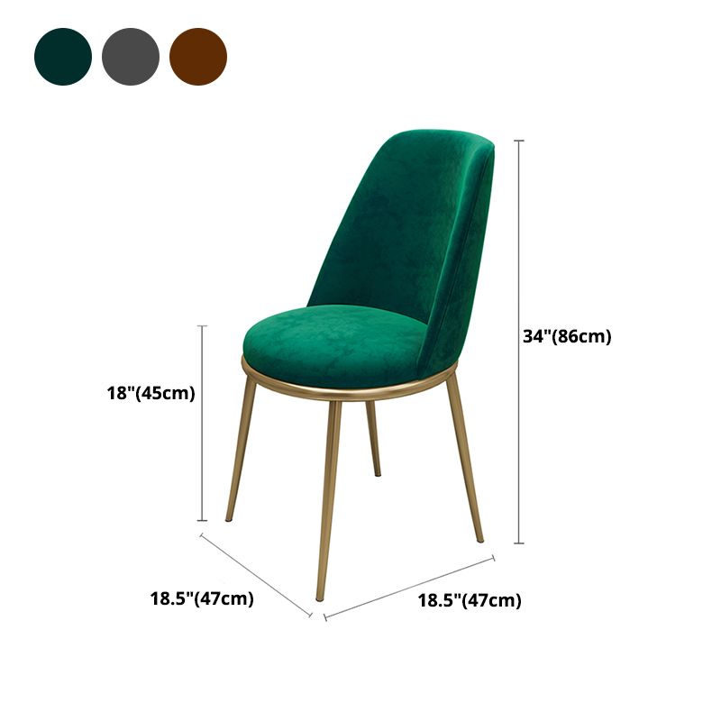 Armless Dining Chairs Glam Style Velvet Side Chairs for Dining Room Clearhalo 'Dining Chairs' 'Dining Tables & Seating' 'dining_chair' 'furn' 'furn_dining_chair' 'Furniture' 'furniture_dining_chair' 'Kitchen & Dining Furniture' 1200x1200_f5628ee1-7377-4063-9d8a-fbfbc5991d35