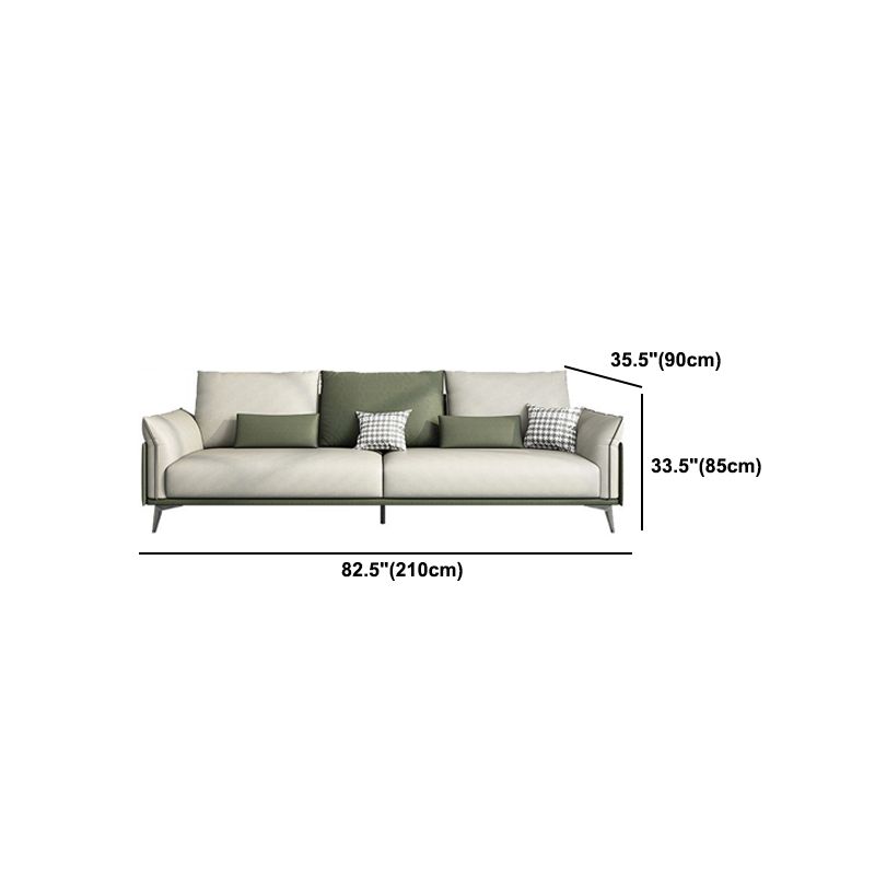 Contemporary Color Block Sofa Stain Resistant Flared Arm Sofa