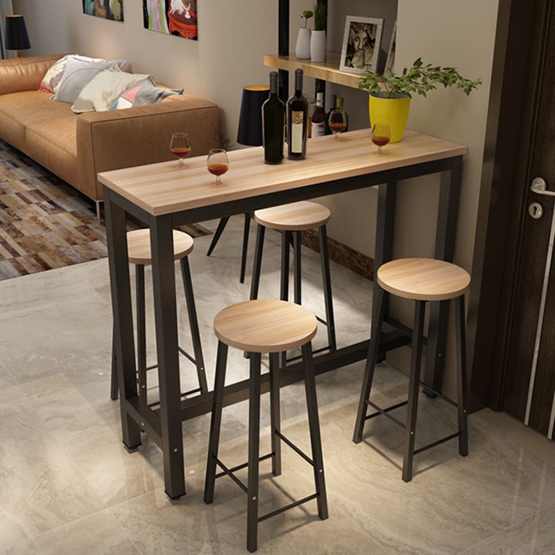 Moderner rechteckiger Bartisch aus Holz, Bistro-Barschreibtisch mit Bockgestell
