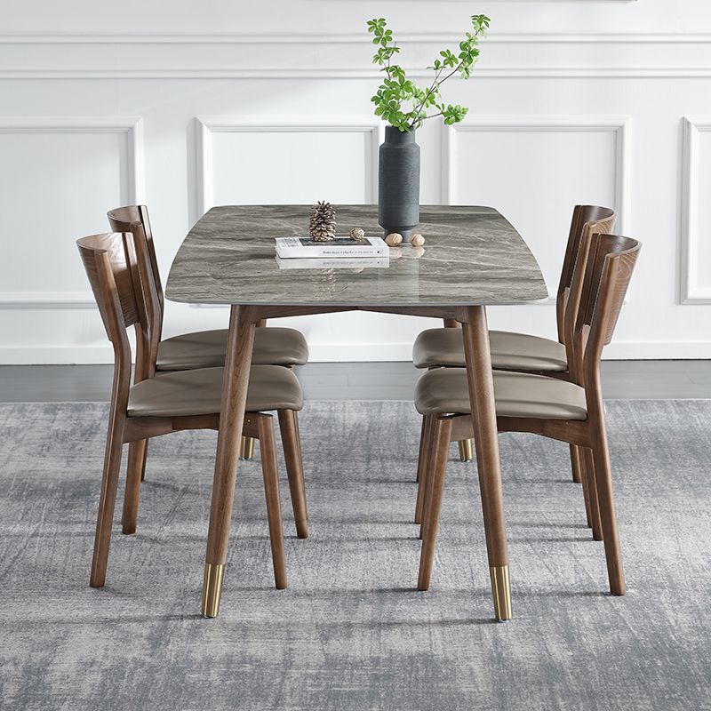 Glam Sintered Stone Standard Dining Table Gray Rectangle Shape Dining Table for Kitchen Clearhalo ' dining_table' 'Dining Tables & Seating' 'Dining Tables' 'furn' 'furn_dining_table' 'Furniture' 'furniture_dining_table' 'Kitchen & Dining Furniture' 'kitchen&dining_furn' 'kitchen' 'kitchen_dining_table' 1200x1200_f565861b-cf62-4ec7-9b7a-c222e2efe4f0