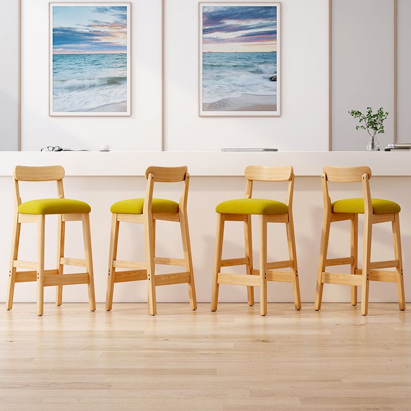 Modern Solid Wood Counter Stool Bar-height Low Back Bar Stool with Footrest Clearhalo 'Bar Furniture' 'Bar Stools' 'bar_stools' 'furn' 'furn_bar_stools' 'Furniture' 'Kitchen & Dining Furniture' 1200x1200_f565d097-9c36-41f7-97d1-926f52229edf