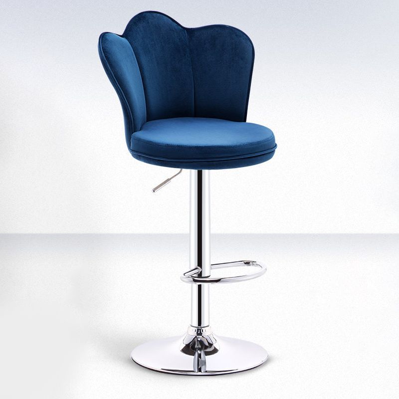 Contemporary Metal Barstool Velvet Footrest Low Back Stool with Swivel in Matte Finish Clearhalo 'Bar Furniture' 'Bar Stools' 'bar_stools' 'furn' 'furn_bar_stools' 'Furniture' 'Kitchen & Dining Furniture' 1200x1200_f566dda5-57b0-48a5-bdaa-aa2fc2b31cc0
