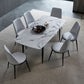 White Top Table with 4 Metal Legs Industrial Rectangle Dining Table Clearhalo 'Dining Tables & Seating' 'Dining Tables' 'dining_table' 'furn' 'furn_dining_table' 'Furniture' 'Kitchen & Dining Furniture' 1200x1200_f567f7ce-5f04-4c97-b75b-0693c0c89d00