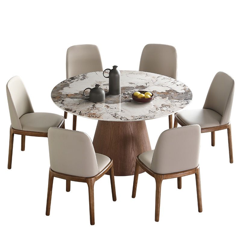 Modern 1/4/5/7 Pieces Dining Sintered Stone Dining Table Set for Kitchen with Wood Legs Clearhalo 'Dining Room Sets' 'Dining Tables & Seating' 'dining_room_set' 'furn' 'furn_dining_room_set' 'Furniture' 'furniture_dining_room_set' 'Kitchen & Dining Furniture' 'kitchen&dining_furn' 'kitchen' 1200x1200_f5680345-5daa-4175-a9fb-f06f67d67537