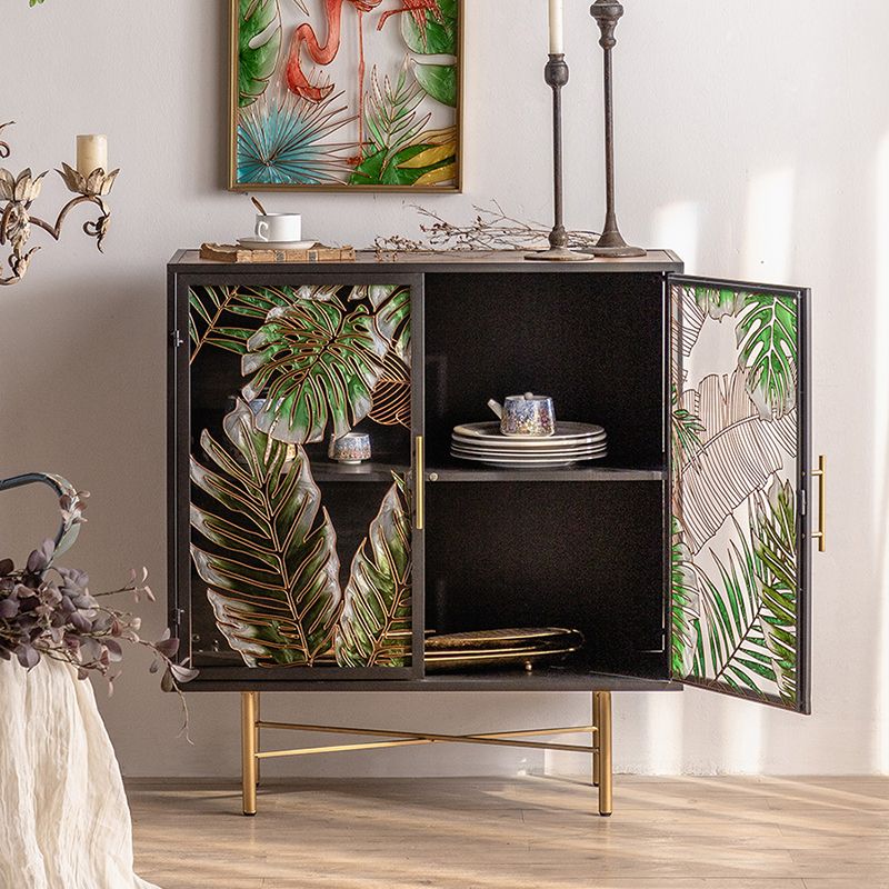 Modern Metal Display Stand Glass Doors Storage Cabinet for Living Room Clearhalo 'Display & China Cabinets' 'display_china_cabinets' 'furn' 'furn_display_china_cabinets' 'Furniture' 'Kitchen & Dining Furniture' 1200x1200_f568cf22-922e-4028-9026-98a01f9e8173