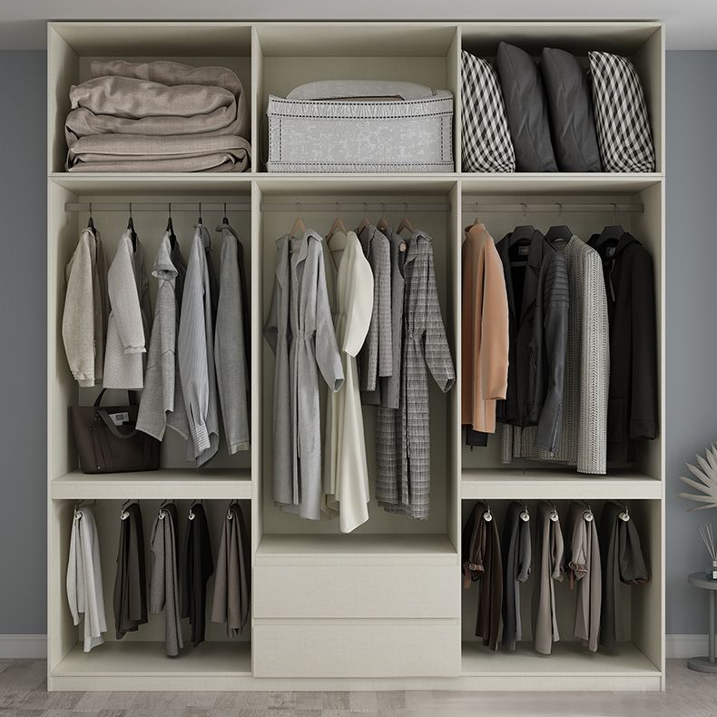 Engineered Wood Wardrobe Cabinet with Shelves Hinged Wardrobe Armoire Clearhalo 'Armoires & Wardrobes' 'armoires_wardrobes' 'Bedroom Furniture' 'furn' 'furn_armoires_wardrobes' 'Furniture' 1200x1200_f5692f05-eaf6-4e5f-8870-f46a5e0405d9