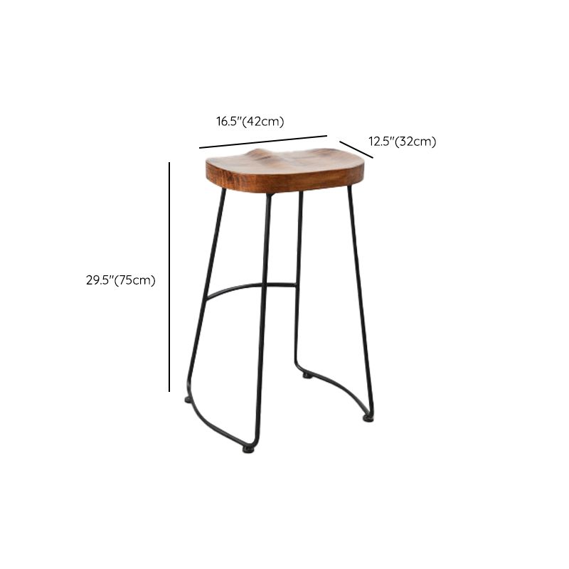 Contemporary Armless Bar Stools Solid Wood Barstool with Footrest Clearhalo 'Bar Furniture' 'Bar Stools' 'bar_stools' 'furn' 'furn_bar_stools' 'Furniture' 'Kitchen & Dining Furniture' 1200x1200_f569b01c-e247-47a2-a53f-62245977e0bb