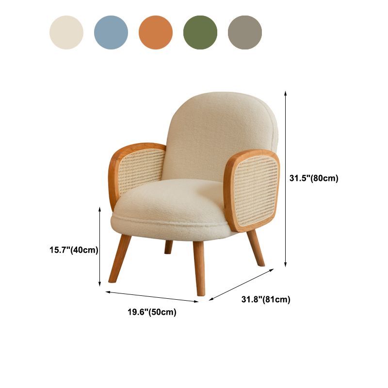 Scandinavian 23.23" Wide Fixed Back Sponge Square Arms 4 legs Chair