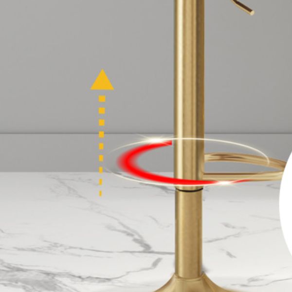 Glam Liftable Backrest Counter Stool Iron Cafe Bar Stool with Velvet Cushion and Pedal Clearhalo 'Bar Furniture' 'Bar Stools' 'bar_stools' 'furn' 'furn_bar_stools' 'Furniture' 'furniture_bar_stools' 'Kitchen & Dining Furniture' 1200x1200_f56a516b-a9b1-4aef-ab7e-d03bb588f887