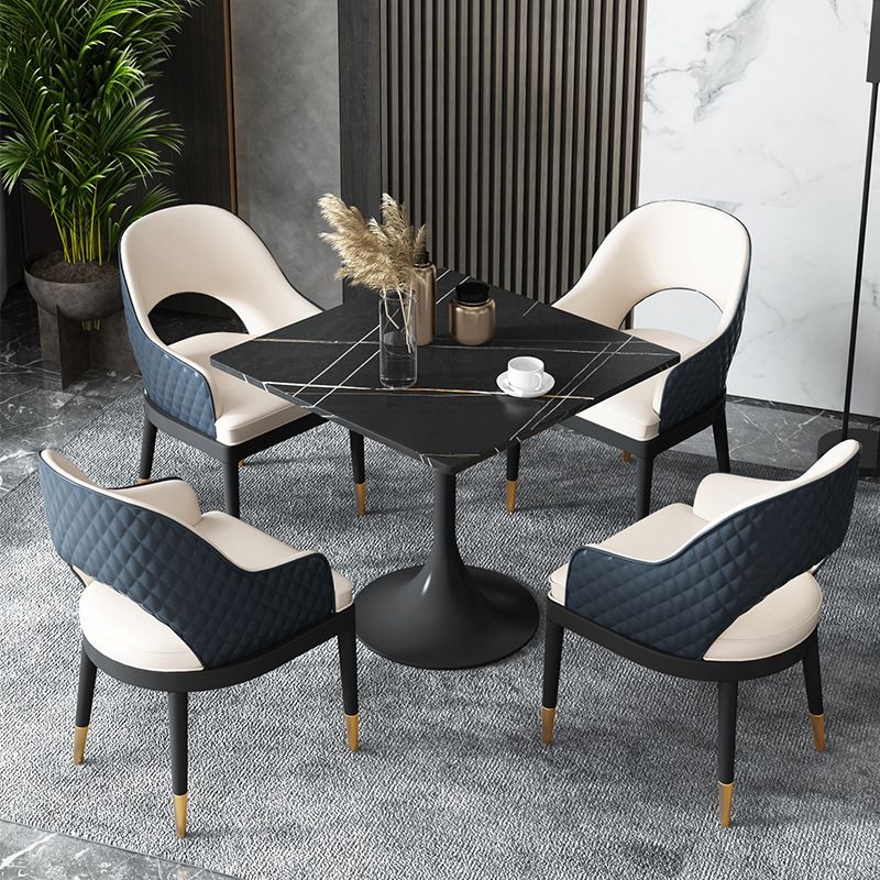 Moderne eettafel van gesinterd steen, ronde eettafel voor de keuken