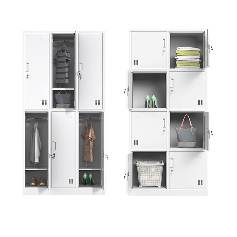 Metal Contemporary Cabinet for Home White Steel Storage Cabinet Clearhalo 'Armoires & Wardrobes' 'armoires_wardrobes' 'Bedroom Furniture' 'furn' 'furn_armoires_wardrobes' 'Furniture' 1200x1200_f56be200-b3a1-4328-a078-89f551694376
