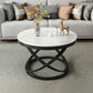 Slate and Metal Single Coffee Table Frame Round Glam Coffee Table