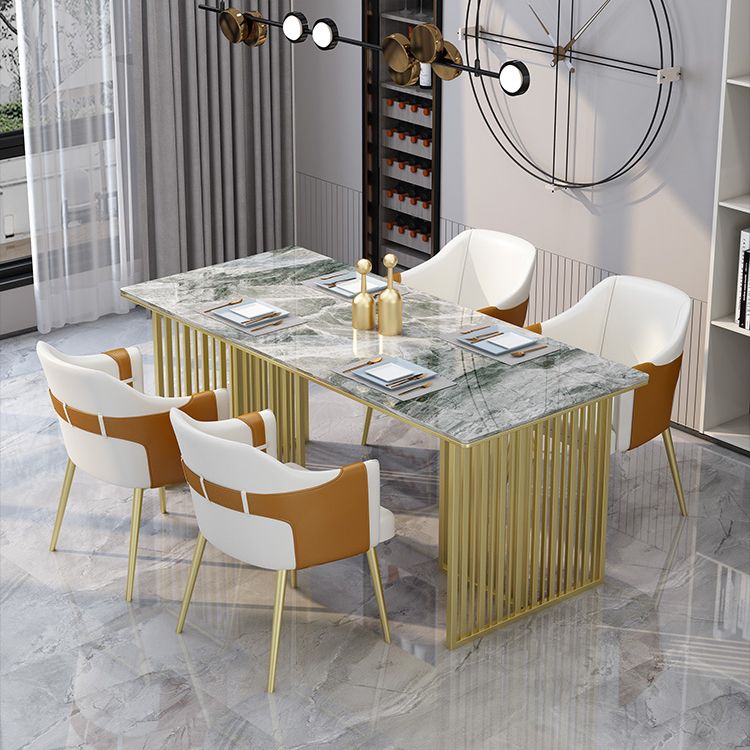 Luxury Sintered Stone Dining Table Rectangle Table with Double Pedestal Clearhalo 'Dining Tables & Seating' 'Dining Tables' 'dining_table' 'furn' 'furn_dining_table' 'Furniture' 'furniture_dining_table' 'Kitchen & Dining Furniture' 'kitchen' 'kitchen_dining_table' 1200x1200_f56f3156-4d33-45fd-ad56-c651444f7f47