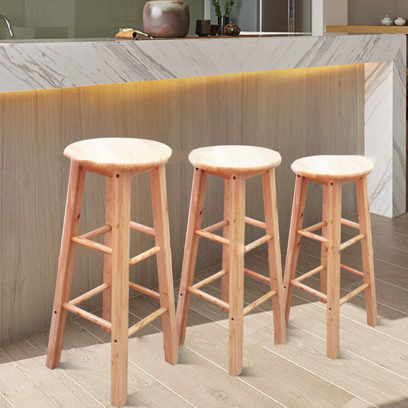 Modern Armless Wooden Counter Stool Oak Wood High Stool with 4 Legs Clearhalo 'Bar Furniture' 'Bar Stools' 'bar_stools' 'furn' 'furn_bar_stools' 'Furniture' 'Kitchen & Dining Furniture' 1200x1200_f5704745-0dea-4f70-b4e7-d827e7f7e3ea