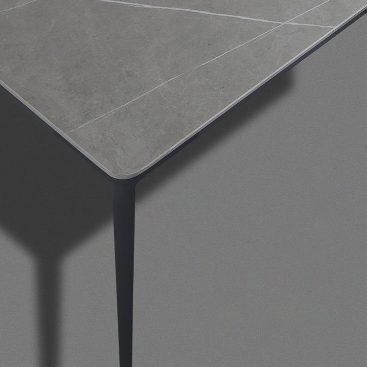 Metal Modern Rectangle Table Sintered Stone Table for Dining Room and Kitchen Clearhalo ' dining_table' 'Dining Tables & Seating' 'Dining Tables' 'Furniture' 'furniture_dining_table' 'Kitchen & Dining Furniture' 'kitchen&dining_furn' 'kitchen' 'kitchen_dining_table' 1200x1200_f5705289-5b6f-4ed7-99d5-0824f37778d0