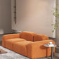 スクエアアームソファコンテンポラリーシンプルなベルベットのオレンジのシンプルなベルベットシート