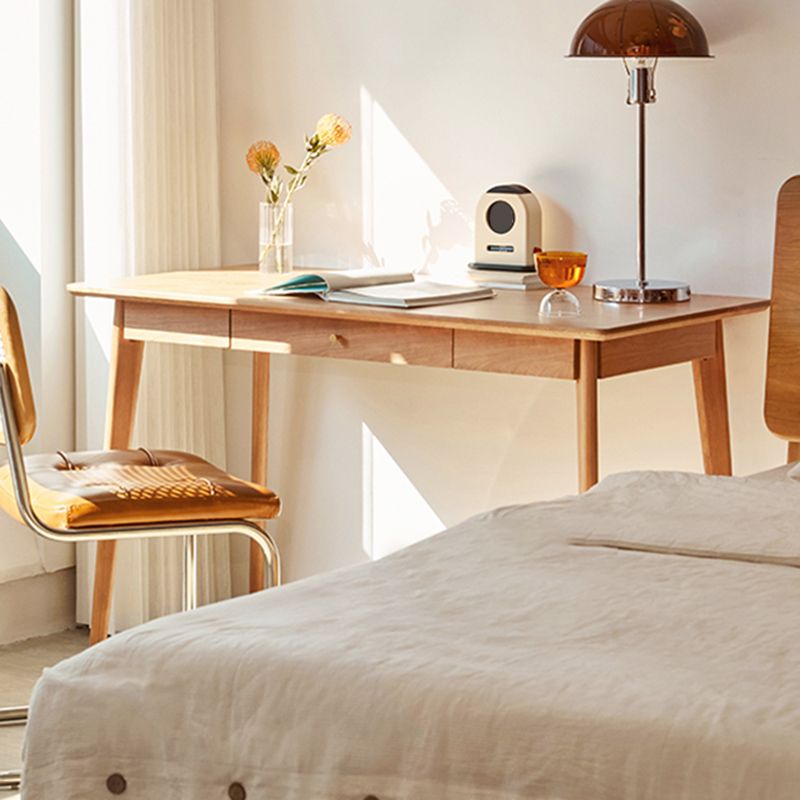 Modern Cable Management Office Desk Bedroom Solid Wood Writing Desk Clearhalo 'furn' 'furn_office_desk' 'Furniture' 'Office Desks' 'Office Furniture' 'office_desk' 1200x1200_f57082aa-2dc7-47e7-9de6-823b3aab0a34