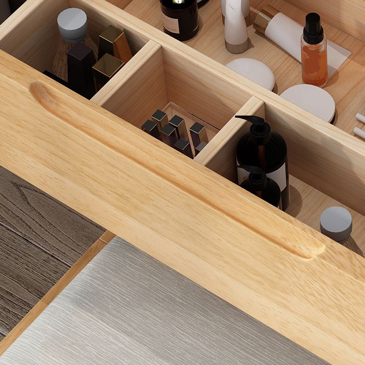 Table de bureau de vanité de maquillage scandinave en blanc et brun pour la chambre