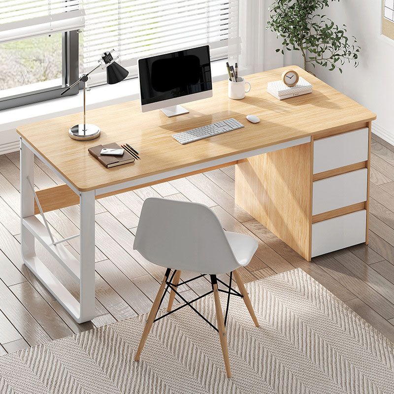 Modern Rectangular Office Desk Home Office Writing Desk with Drawers Clearhalo 'furn' 'furn_office_desk' 'Furniture' 'Office Desks' 'Office Furniture' 'office_desk' 1200x1200_f57446e5-93cc-4f08-9288-163c686fa45f