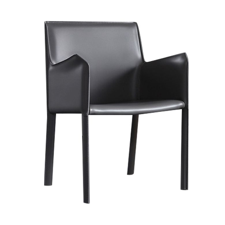 Matte Finish Solid Back Chair Designer Style Home Leather Arm Chair Clearhalo 'Dining Chairs' 'Dining Tables & Seating' 'dining_chair' 'furn' 'furn_dining_chair' 'Furniture' 'Kitchen & Dining Furniture' 1200x1200_f575b07c-7212-4be8-b3e8-b98ba72ff1c4