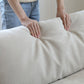 Sewn Pillow Back Sofa 29.53" H Faux Leather Sofa with Tufted Cushions in Beige