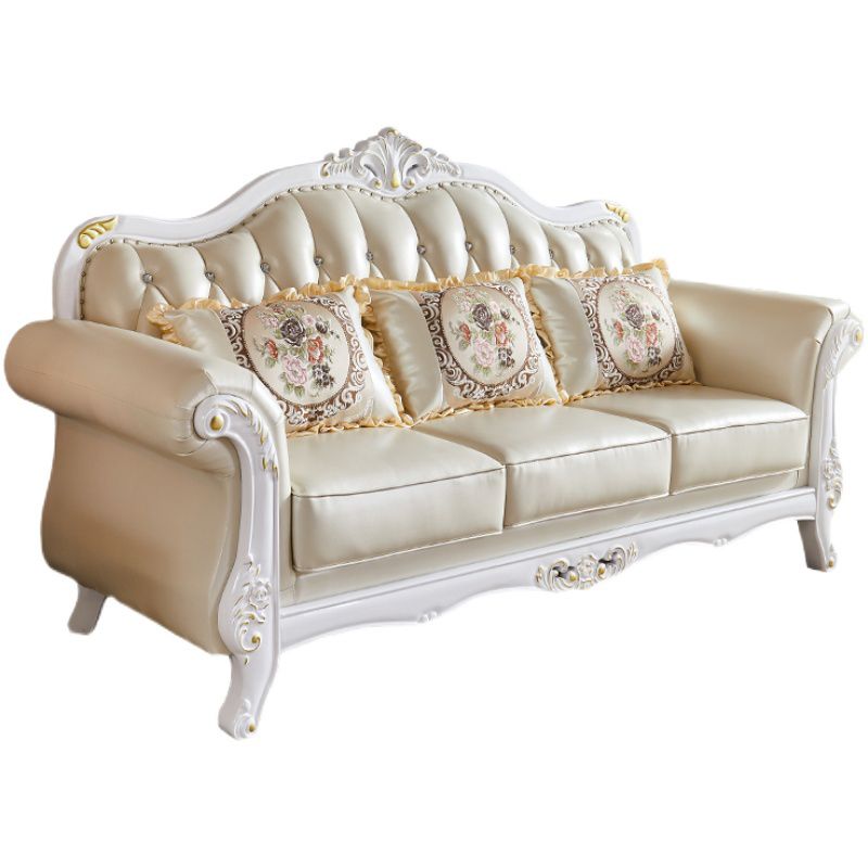 47" High Contemporary Genuine Leather Rolled Arm Sofa with Camel Back for Apartment Clearhalo 'furn' 'furn_sofas' 'Furniture' 'furniture_sofas' 'Living Room Furniture' 'Sofa' 'sofas' 1200x1200_f577c6b8-b25a-43cb-9cc4-441eee546651