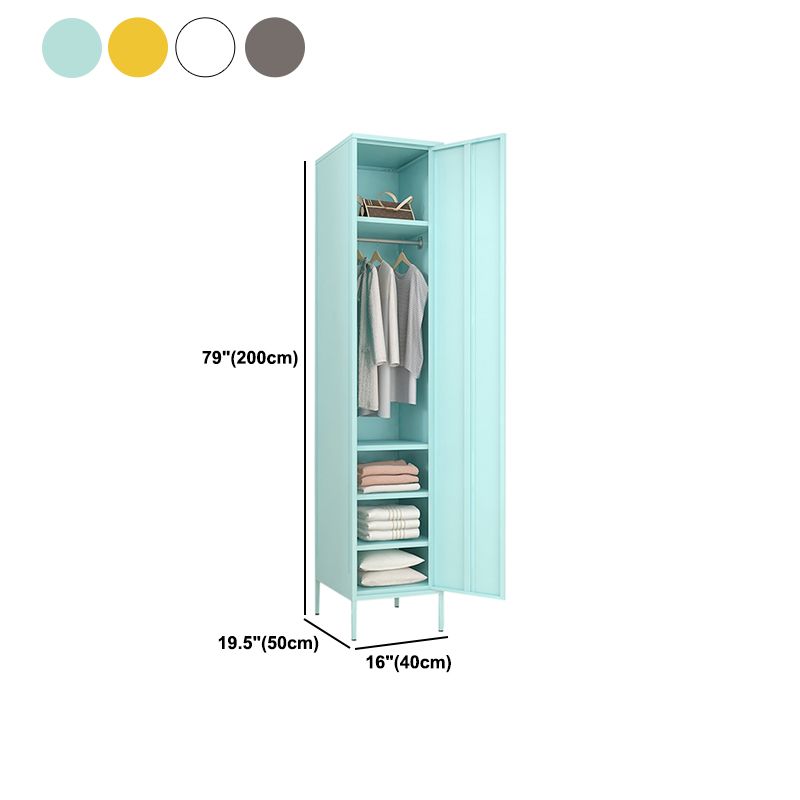 Metallic Finish Cabinet with Legs Contemporary Metal Wardrobe for Home Clearhalo 'Armoires & Wardrobes' 'armoires_wardrobes' 'Bedroom Furniture' 'furn' 'furn_armoires_wardrobes' 'Furniture' 1200x1200_f5791d70-f938-496e-a6bb-d58cebd0d099