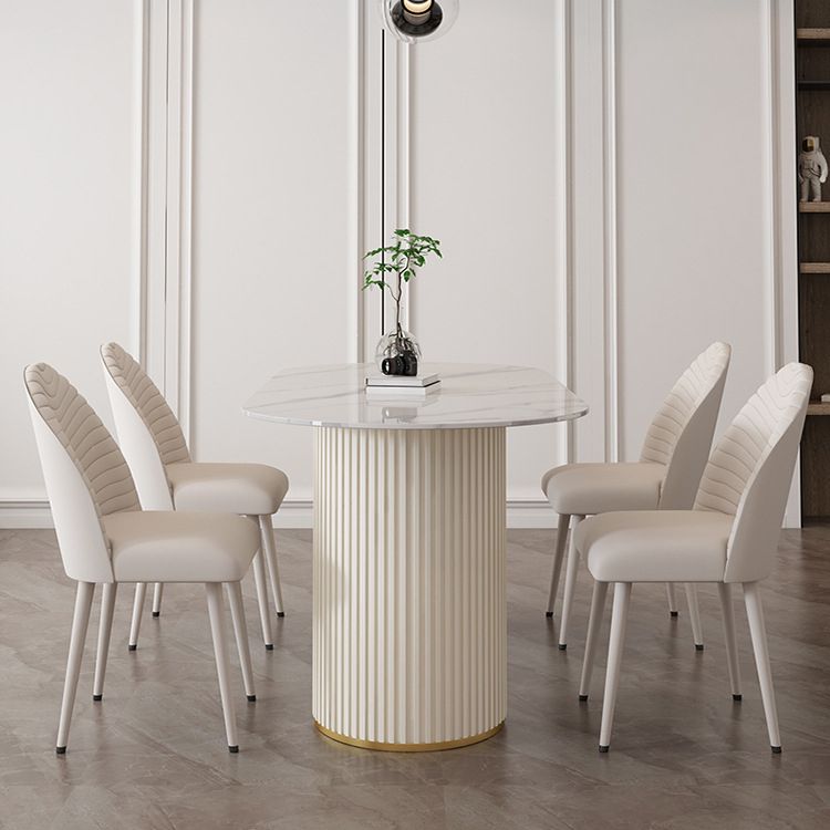 Stone Top Dining Table Traditional Luxury Table with Sled Base in White Clearhalo ' dining_table' 'Dining Tables & Seating' 'Dining Tables' 'furn' 'furn_dining_table' 'Furniture' 'furniture_dining_table' 'Kitchen & Dining Furniture' 'kitchen&dining_furn' 'kitchen' 'kitchen_dining_table' 1200x1200_f5796e1c-878e-449b-ae8a-030c03d7cc64
