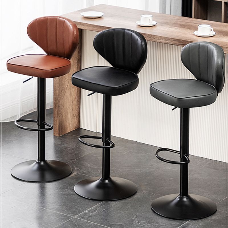 Home Swivel verstelbare hoogte Krukkruk Moderne matte afwerking Lederen barstool