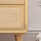 Wicker & Rattan Moderner Nachttisch Massivholz 2-Drawern-Aufbewahrung 22-Zoll-Nachttisch