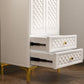Engineered Wood Garderobe Cabinet Glam Style Soft Close Deuren Garderobe Closet in White