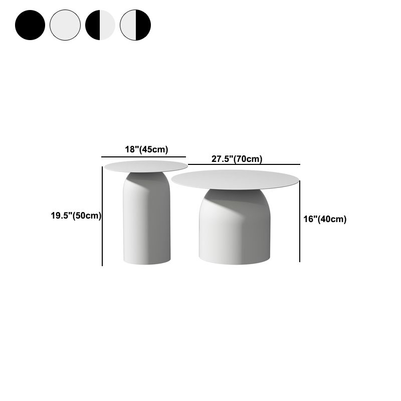 Mid-Century Modern Metal Coffee Table Round 1/2 Cocktail Table Clearhalo 'Coffee & Accent Tables' 'Coffee Tables' 'coffee_tables' 'furn' 'furn_coffee_tables' 'Furniture' 'Living Room Furniture' 1200x1200_f57e45e0-aa90-4302-a081-e2146431498e