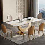 Glam 1/3/4/5/7 Pieces Dining Set Sintered Stone Dining Table Set Clearhalo 'Dining Room Sets' 'Dining Tables & Seating' 'dining_room_set' 'furn' 'furn_dining_room_set' 'Furniture' 'furniture_dining_room_set' 'Kitchen & Dining Furniture' 1200x1200_f57ff808-91db-4769-b928-2cbbc8770f76