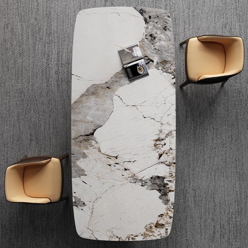 Stone Top Dining Table Contemporary Rectangle Table with Pedestal Base Clearhalo 'Dining Tables & Seating' 'Dining Tables' 'dining_table' 'furn' 'furn_dining_table' 'Furniture' 'furniture_dining_table' 'Kitchen & Dining Furniture' 'kitchen' 'kitchen_dining_table' 1200x1200_f580e8ca-8440-4306-93e6-197d64b05e9a