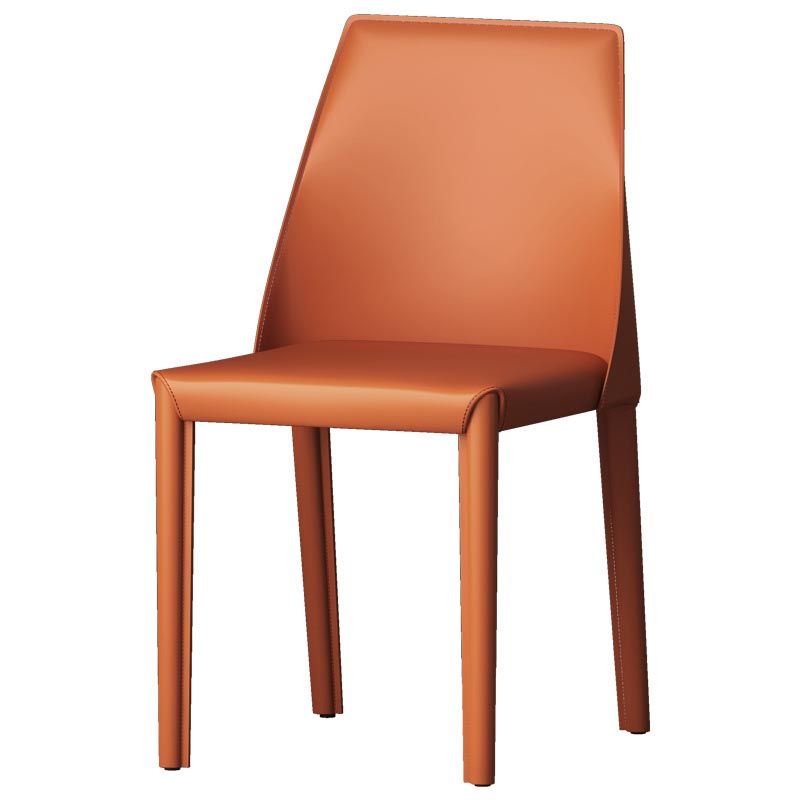 Chaise de salle à manger en cuir de cuisine moderne, chaise Parsons en finition mate pour la maison